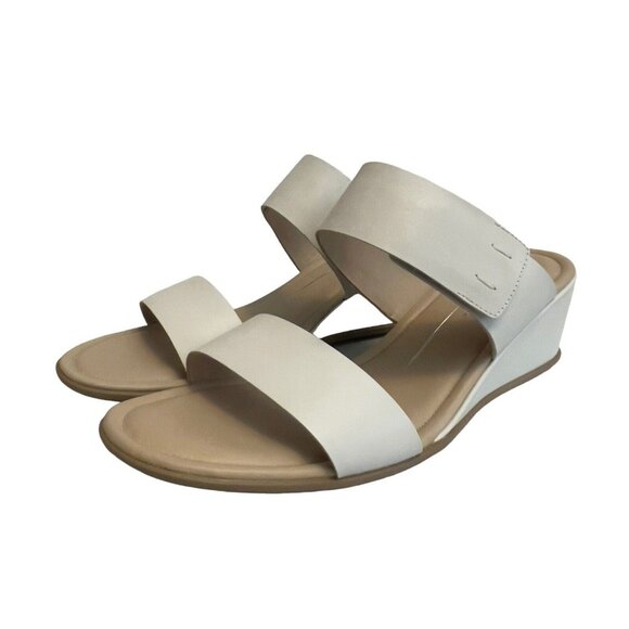 Ecco Shape 35 Wedge Sandal Wms Size 41 (US 10-10.5) Bright White Leather 250103 - Picture 6 of 10